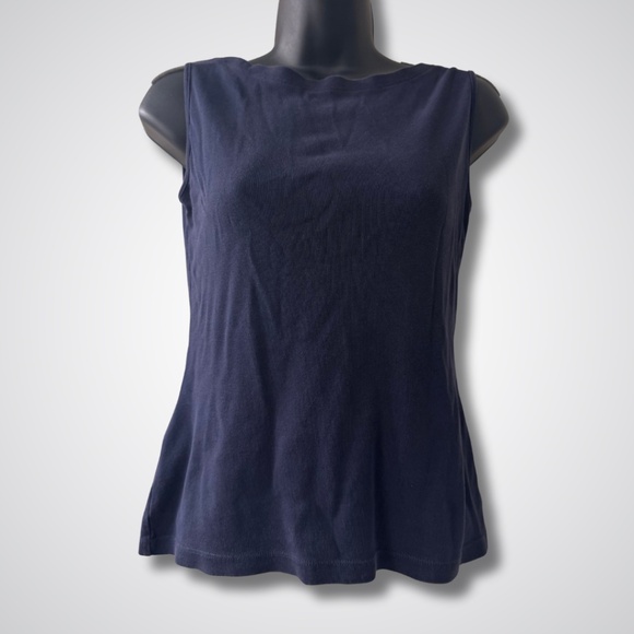 LOFT Navy Blue Sleeveless Tank Top - Size Small - Picture 1 of 4